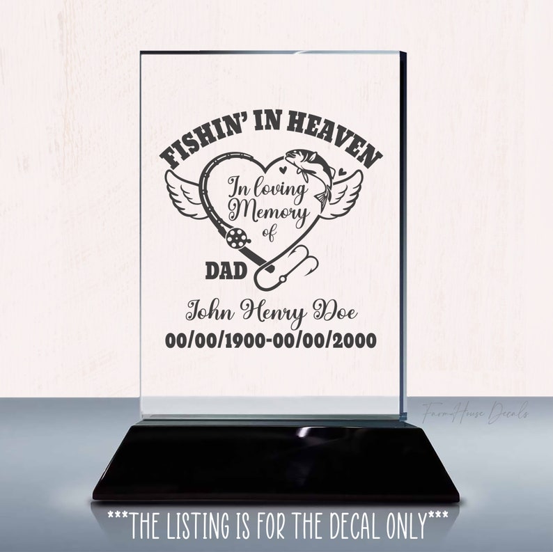 Fishing in Heaven Memorial Decal - in Loving Memory Car Window Sticker ...