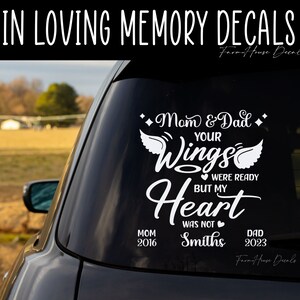 Your Wings Were Ready Our Heart Was Not, In Loving Memory Decal, Family Memorial, Bereavement sticker, Car Window decal - Farmhouse Decals