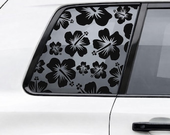 Tropical Hibiscus floral  Pattern Car Window Decal: