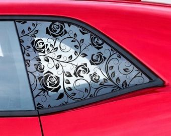 Elegant Swirl Rose Pattern -  car window decal- matte finish