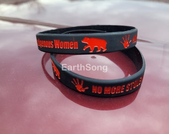 MMIW/No More Stolen Sisters  Silicone Wristband, Debossed Color FIlled