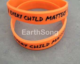 Every Child Matters - Orange Shirt Day Silicone Wristband, Debossed Color Filled Wristband