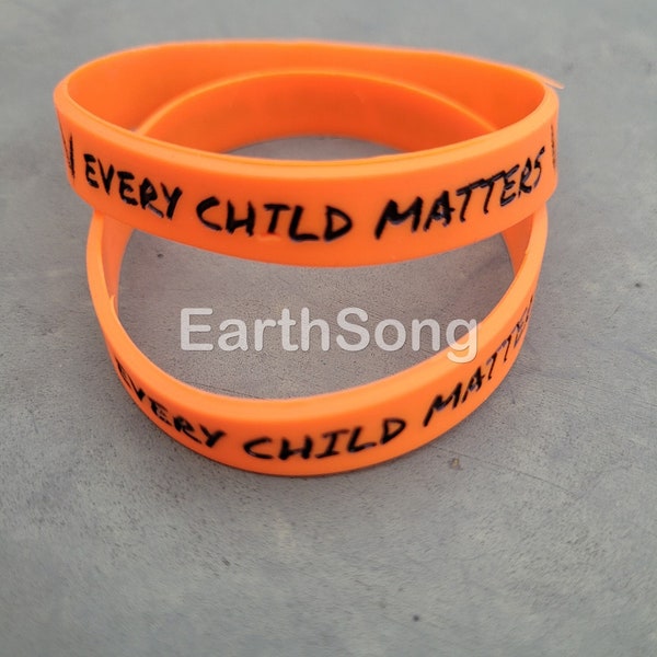 Every Child Matters - Orange Shirt Day Silicone Wristband, Debossed Color Filled Wristband