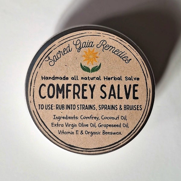 Extra-strength Comfrey Salve - Natural / Organic Herbal Salve - Double Extracted Ointment - Boneknitter I Unscented