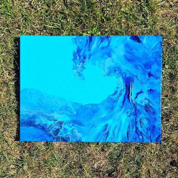 Ocean Wave Painting, Acrylic Painting on canvas - Home Decor - Fluid Art painting - Abstract painting - Original painting, Custom painting