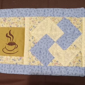 Quilted Embroidered Mug Mat