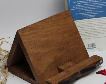 Adjustable Book Stand for Reading, Custom Engraved Walnut Triangle Book Rest, Thoughtful Gifts for Readers, Personalized Gift for Bookworms