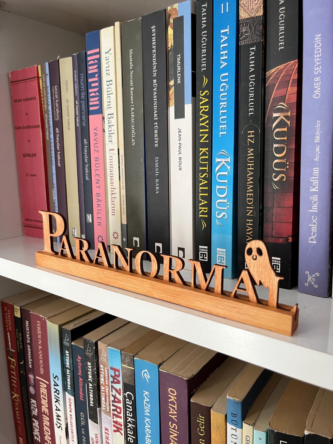 Wood Shelf Sign - Wooden Book Shelf Decor, Unique Word Cutout Book ...