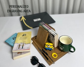 Support pour livre personnalisé et support pour tablette : cadeau pratique et élégant pour une maman, une liseuse ou une table de chevet - Design exclusif