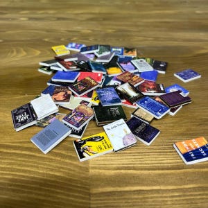 DIY Tiny Books Only 75 Random or Custom Covers Mini Books Collection - Large Lot, TBR Tracker, Kindle Reads, Anxiety Bookshelf, Booktok Gift