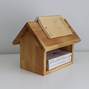 Wooden Book House: Book Holder and Storage Organizer for Readers, Unique Gift for Book Lovers, Best Friend Gift, Mothers Day, Handmade Gifts