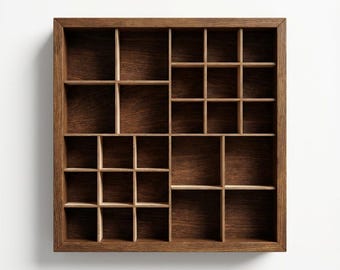 Setzkasten Vitrine aus Holz für Miniaturen und Sammlerstücke Würfel Mini Trödel kleine Bücher Shadowbox