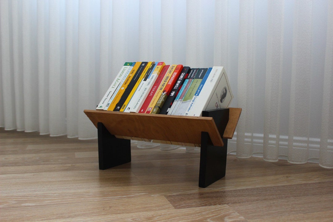 Storage For Paperbacks Wooden Floor Book & Magazine Rack, Engraved Storage Shelf for Books and ...