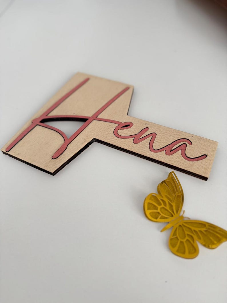 Custom Wooden Name Sign for Kids Room, Modern Personalized Wooden Name ...