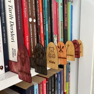 Personalized Library Shelf Labels, Bookshelf Dividers, Genre Organizers ...