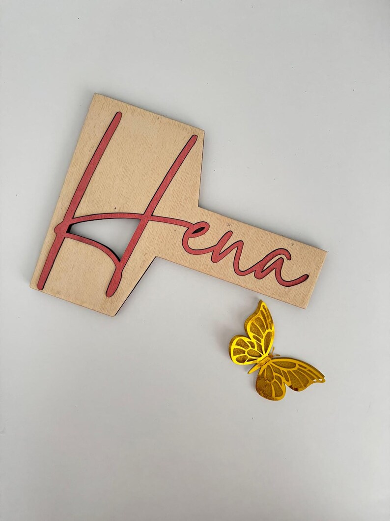 Custom Wooden Name Sign for Kids Room, Modern Personalized Wooden Name ...