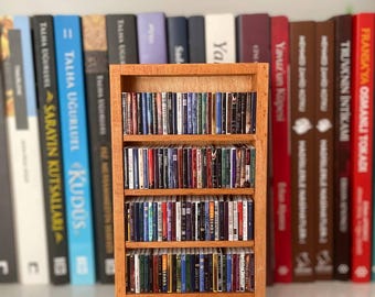 Personalized Miniature Bookshelf with Custom Tiny Books, Mini Library Bookcase, Unique Book Shelf Decor, Christmas Gift for Book Lovers