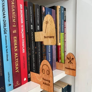 Personalized Library Shelf Labels, Bookshelf Dividers, Genre Organizers ...