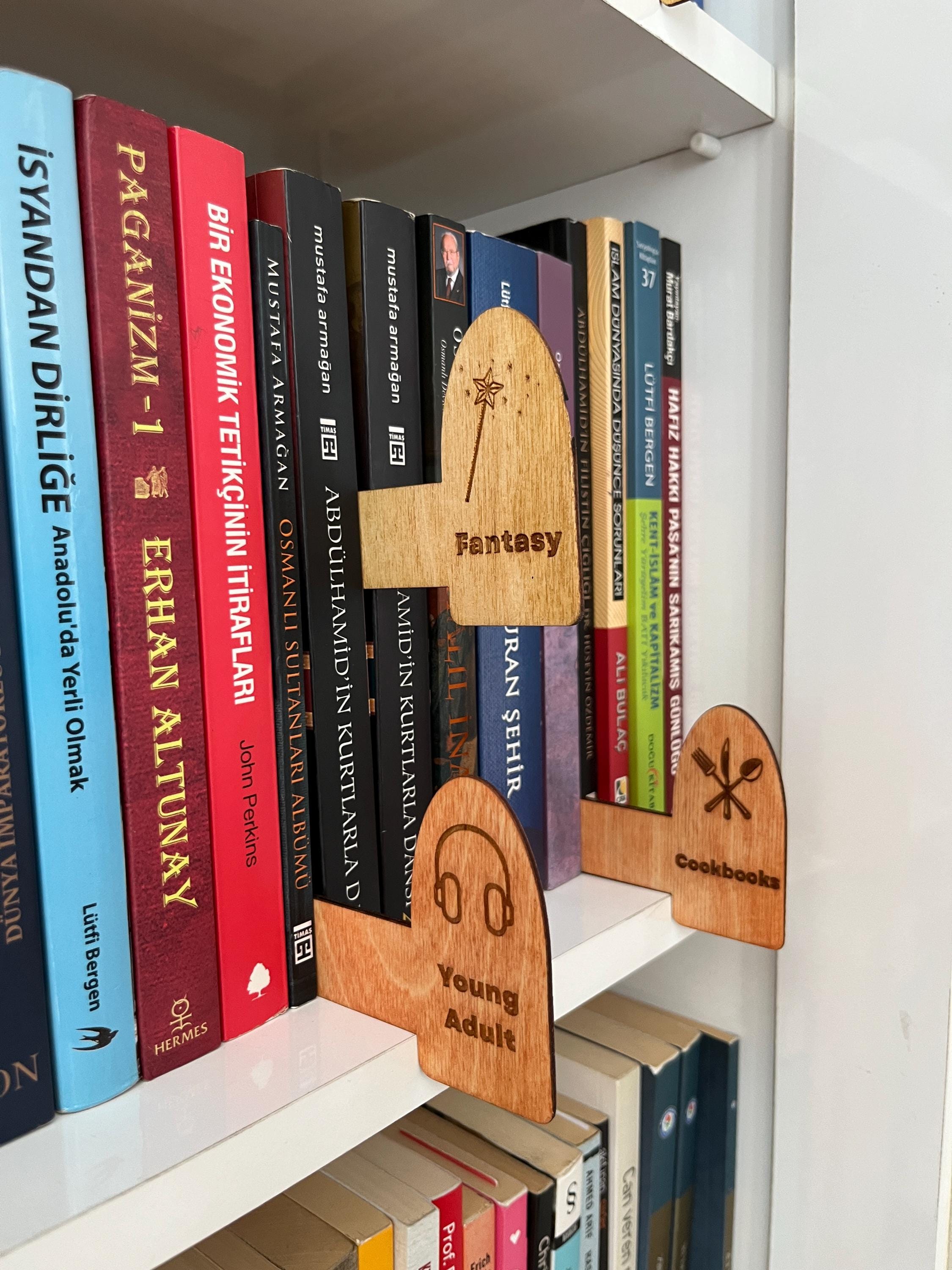 Customized Bookshelf Dividers: Library Organizers, Genre Labels & Book ...