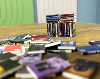 Personalized Mini Books Collection Large Lot: Book Lover Gifts, Tiny Books Bookshelf Decor, Anxiety Relief, Fun DIY Gift Idea for Book Nerd