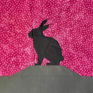 Animal Quilt Paper Piecing Pattern, Rabbit, Bunny, Hare, Animal Quilt Pattern, PDF Sewing Pattern, FPP, Easy Quilting Pattern, Silhouette