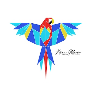 Parrot Foundation Paper Piecing Pattern, Parrot FPP, Flying Macaw Animal PDF Sewing Pattern, Foundation Piecing, Animal Quilt Pattern, Bird