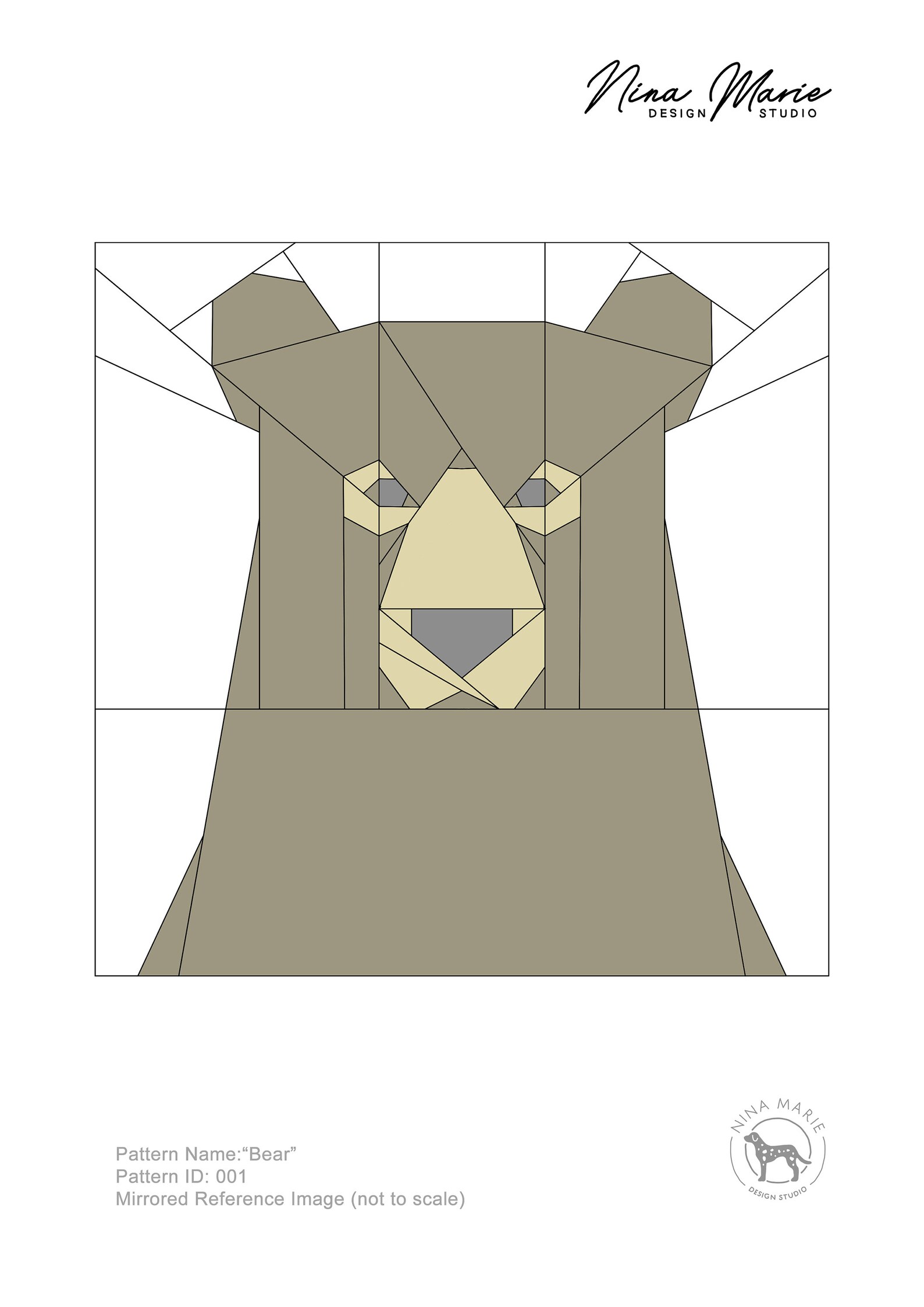 Bear Foundation Paper Piecing Pattern, Bear FPP, Animal PDF Sewing ...