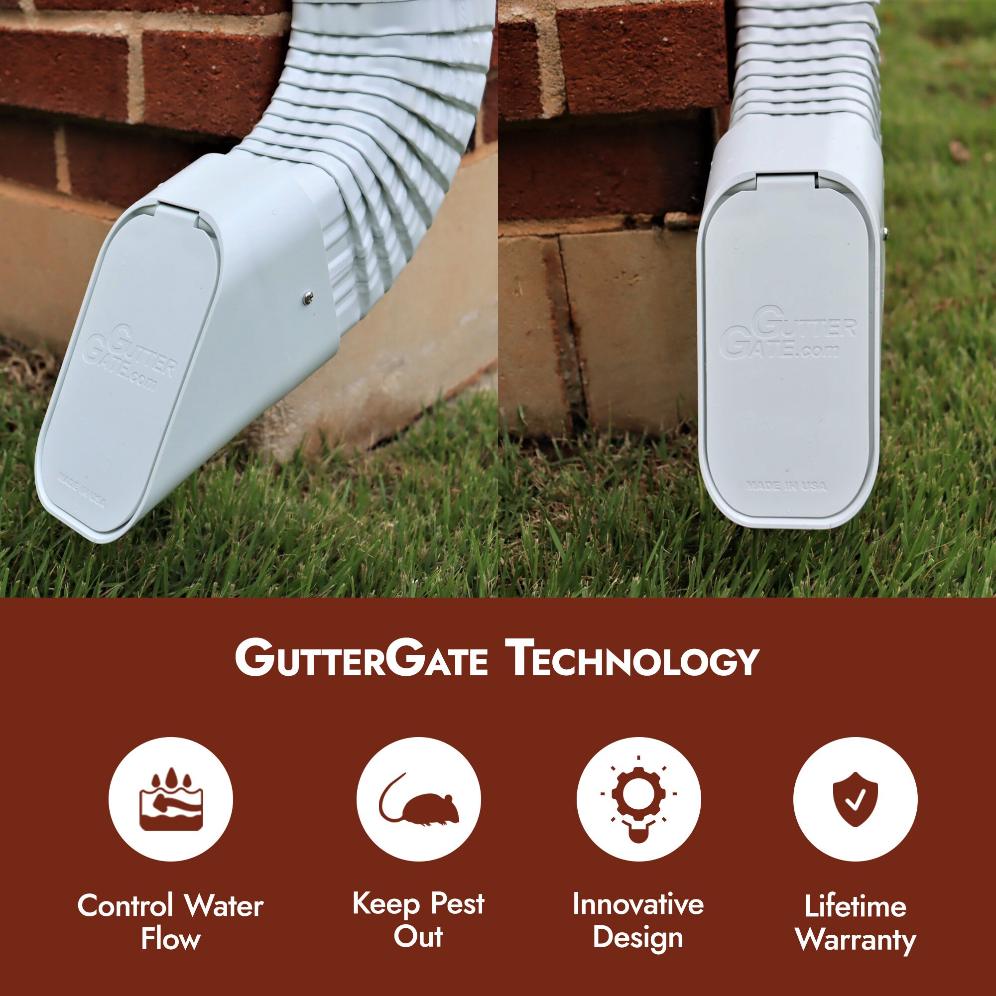 GutterGate 2"x3" Type-A Black Gutter Downspout Extension - Keep Water Away From Your Foundation