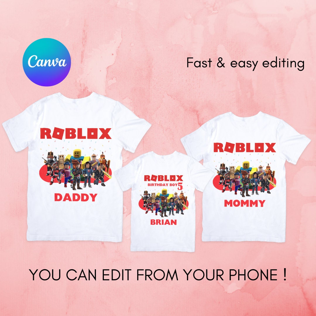 Personalized Roblox Boy Birthday Game Theme Party Shirt - Jolly Family Gifts