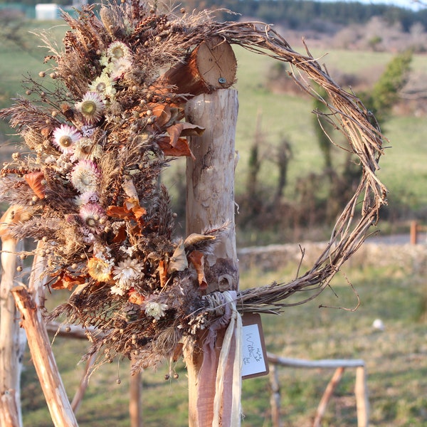 Gedroogde bloemenkrans