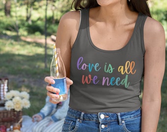 Pride Women's Ideal Racerback Tank, mes del orgullo, lgbtqia, camisa arcoíris, camisa orgullo