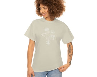 Wildflower Vintage T-shirts, Retro Tee, Wildflower T-shirts, Botanical T-shirts, Flower T-shirts, Popular T-shirts