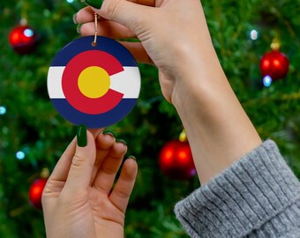 Colorado Ornament - Circle Shape, Colorado Gift, Denver Gift