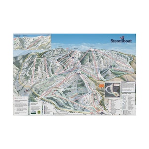 Steamboat Ski Resort Map Leinwanddruck, Chill Vibe Wandkunst, Perfekt für Skifahrer, Home Decor, Geschenk für Wintersportler
