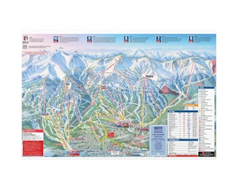 Breckenridge Ski Map - 60&quot; x 40&quot; - Matte Canvas
