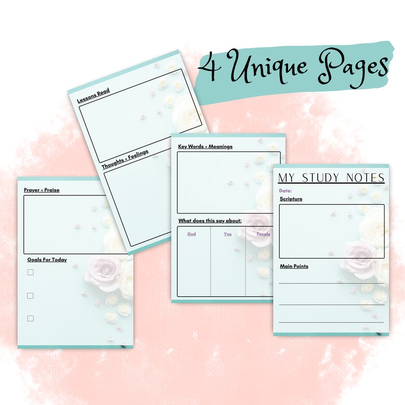 Elegant Flower | Printable Bible Study and Devotional Sheet | in Depth ...
