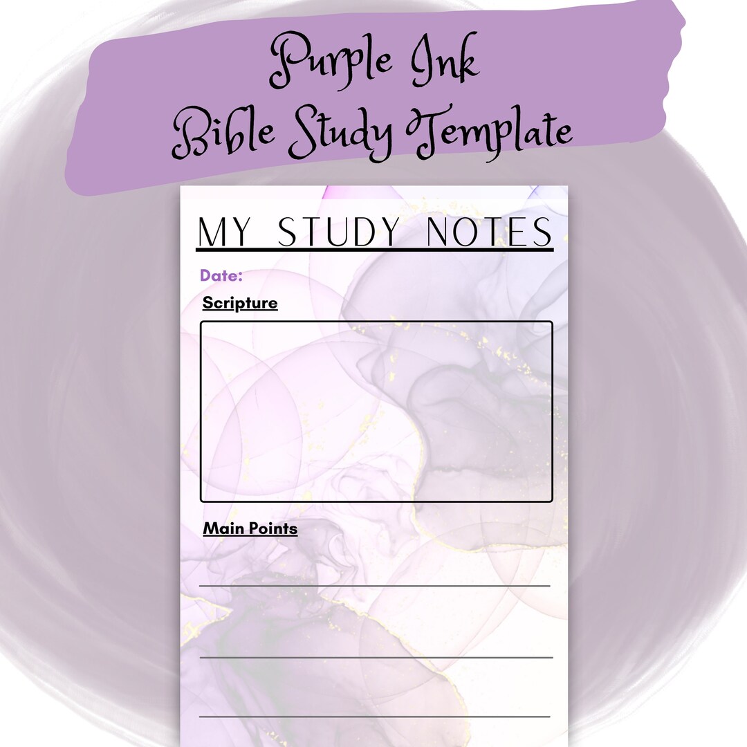 Purple Ink | Printable Bible Study and Devotional Sheet | in Depth ...