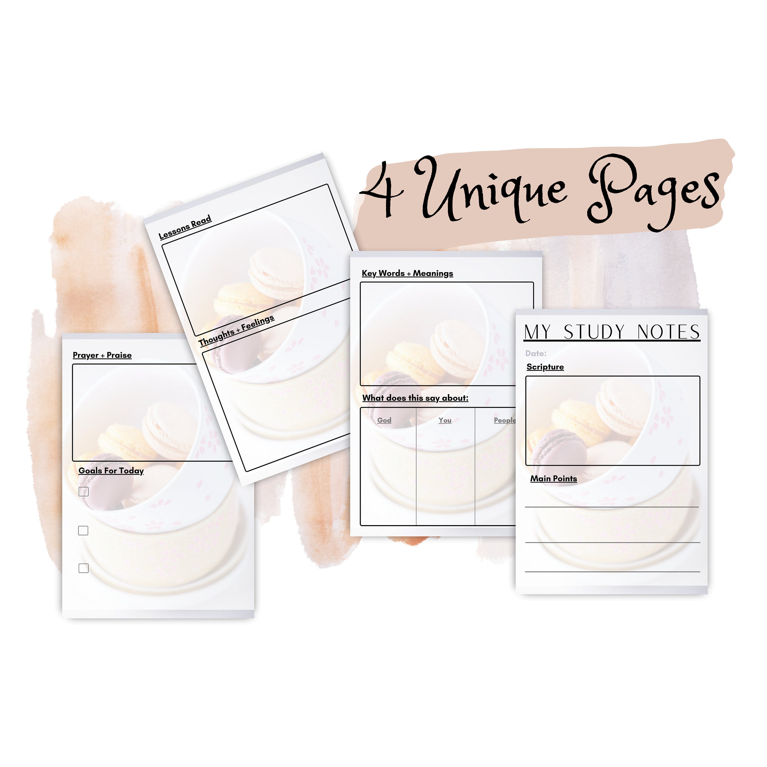 French Macaroon | Printable Bible Study and Devotional Sheet | PDF 8 ...