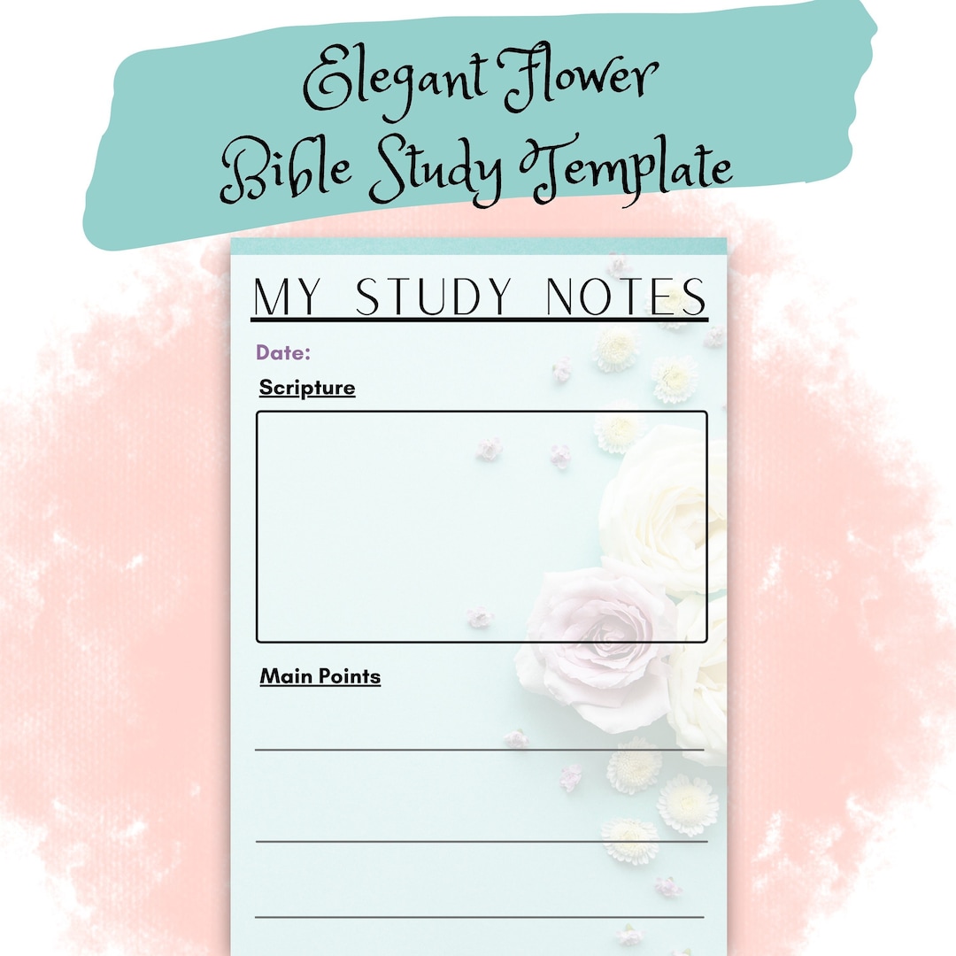 Elegant Flower | Printable Bible Study and Devotional Sheet | in Depth ...