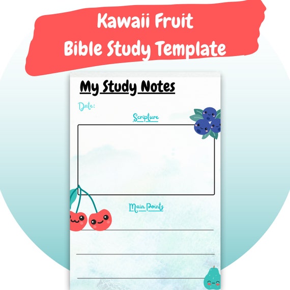 Kawaii Fruit Themed Printable Bible Study and Devotional | Etsy