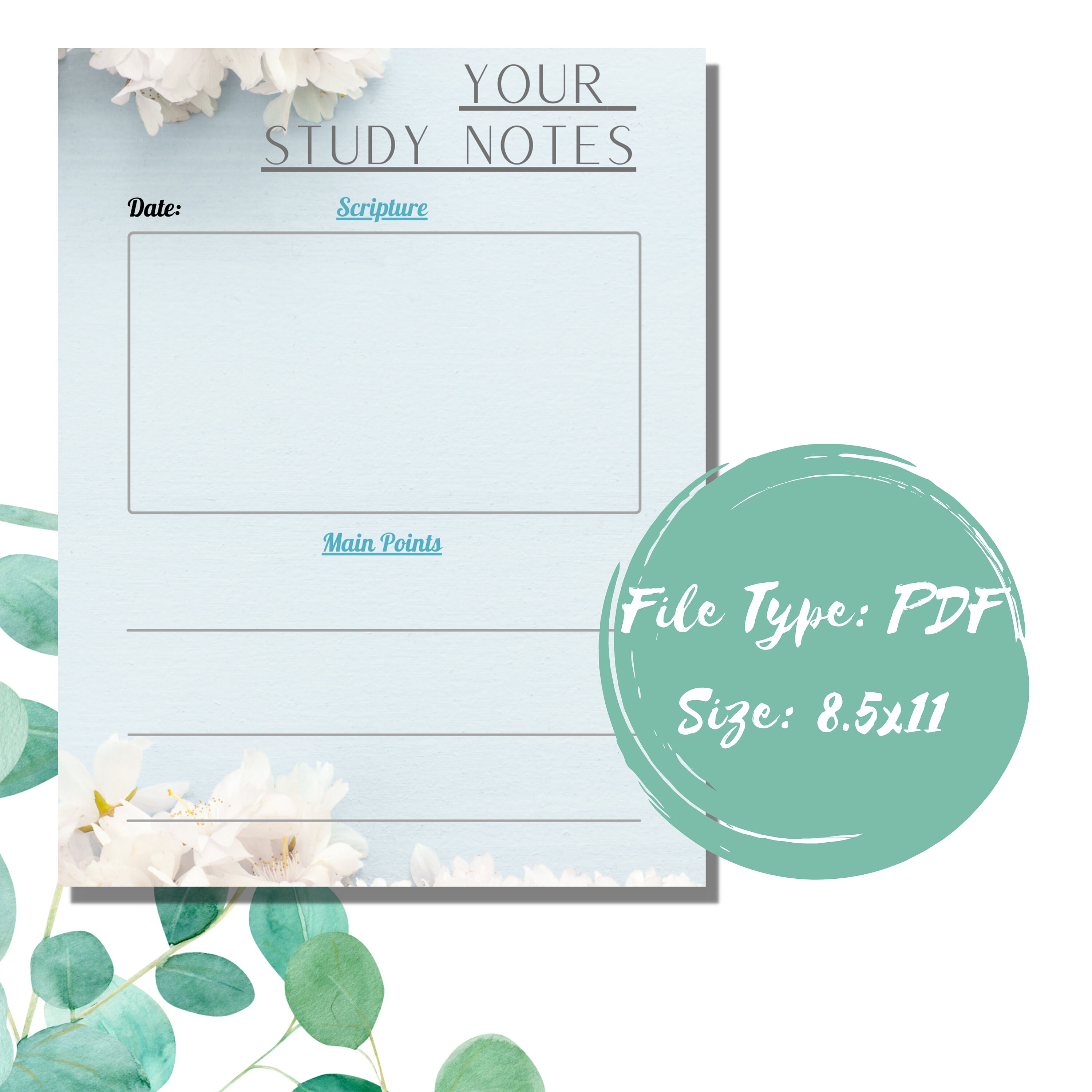 White Flower | Printable Bible Study and Devotional Sheet | in Depth ...