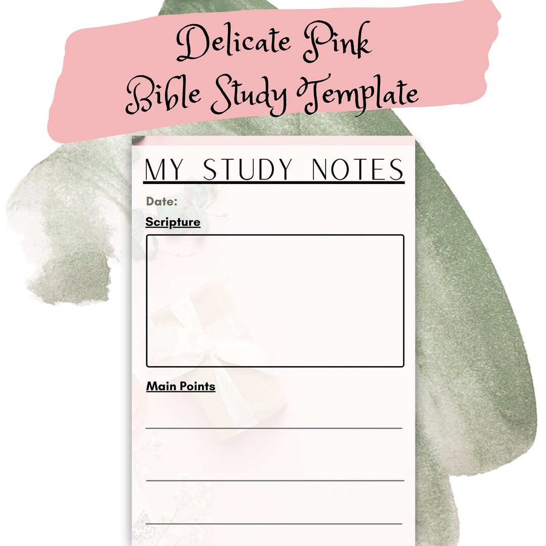 Delicate Pink | Printable Bible Study and Devotional Sheet | in Depth ...