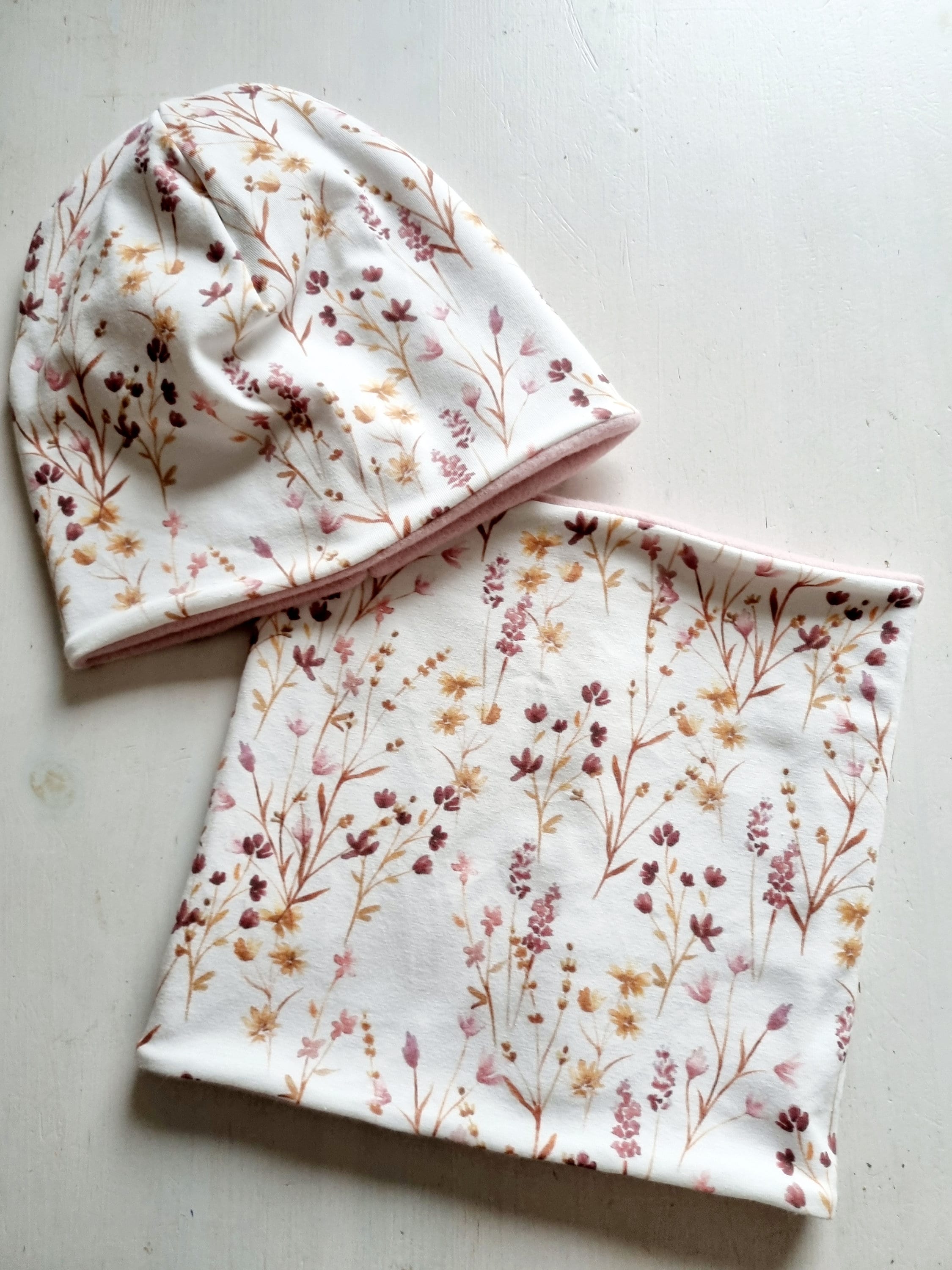 Girls Loop Scarf Neckerchief Scarf Flowers Cotton Fleece
