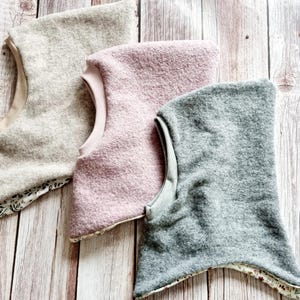 Merino wool fleece hat, wool felt reversible hat