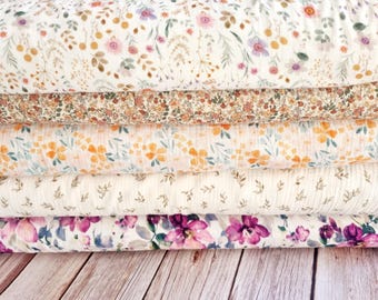 Mussselin Double Gauze Meterware Blumenmuster
