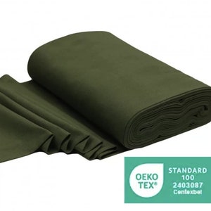 May include: A roll of dark green fabric with a label that reads "OEKO-TEX&reg; STANDARD 100 2403087  Contexbel".