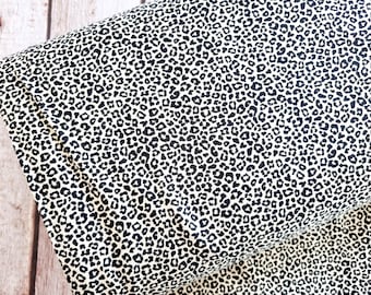 Jersey cotton jersey leo print animal print leo beige