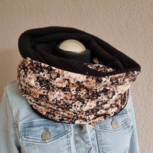 Loop Scarf Knitted Scarf Women Jersey Flowers handmade