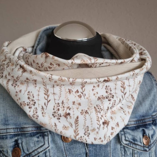 Loop scarf women handmade scarf jersey cream