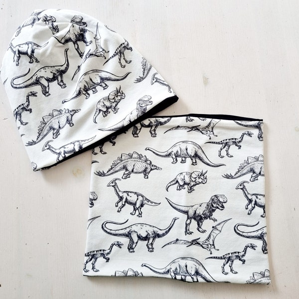 Boys loop scarf neckerchief scarf beanie dinosaurs